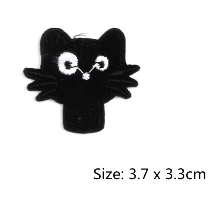 Black Cat Society Iron On Embroidered Patch Cute Kitten Love