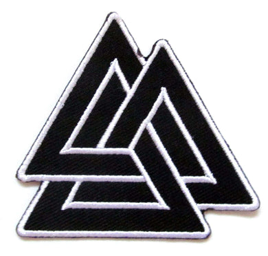 Valknut Viking Iron On Patch- Embroidered Mythology Badge Applique Sew Patches - HanDan Patches