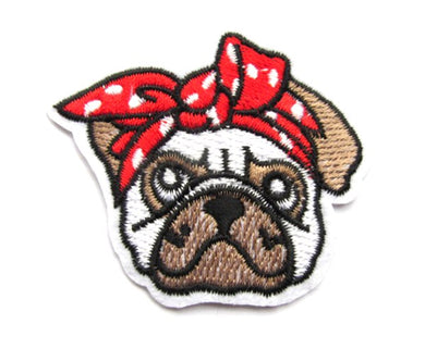 Pug Dog Iron On Patch- Cute Puppy Animal Applique Crafts Badge Patches - HanDan Patches