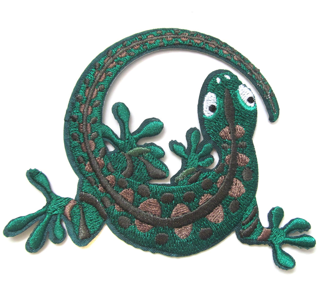 Lizard Iron On Patch- Embroidered Appliques Animal Badge Reptile Zoo Sew Crafts