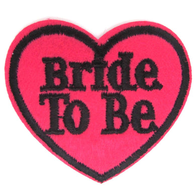 Bride To Be Heart Iron On Patch- Wedding Hen Party Embroidered Applique Badge - HanDan Patches