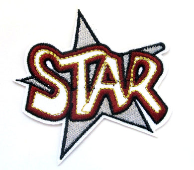 Star With Writing Iron On Patch- Kids Crafts Badge Applique Sew Embroidered Patches - HanDan Patches