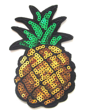 Pineapple Sequin Iron On Patch- Appliques Crafts Fruit Sew Patches Badge Crafts - HanDan Patches