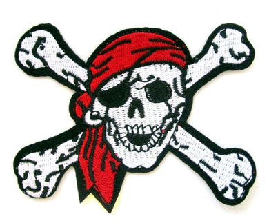 Pirate Skull And Crossbones Iron On Patch- Skeleton applique Crafts Badge Sew - HanDan Patches