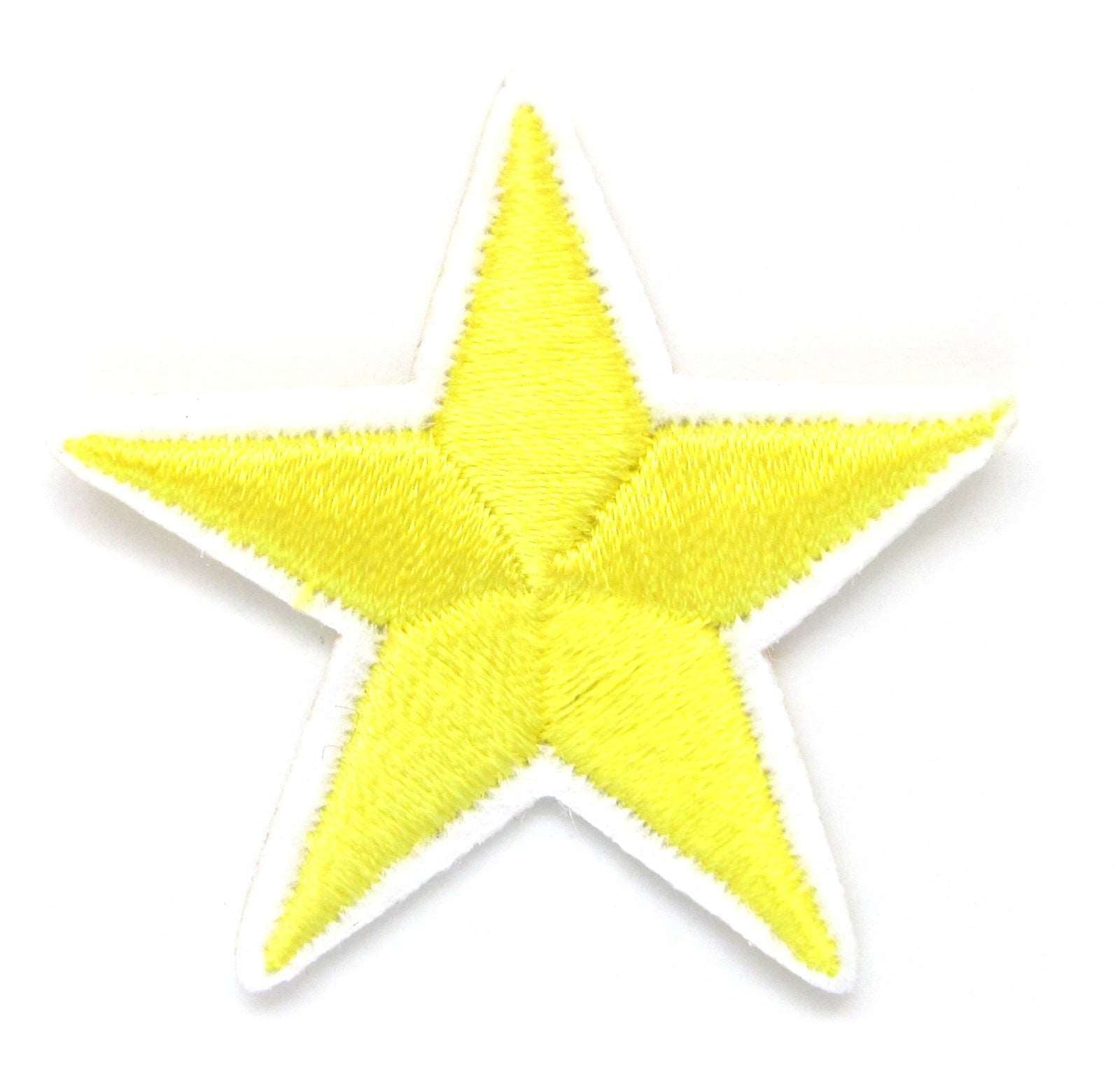Small 5Star Iron on Patches Embroidered Sew Patches Appliques Garment  Yellow
