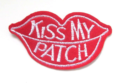 'Kiss My Patch' Iron On Patch- Novelty Funny Badge Applique Sew Patches - HanDan Patches