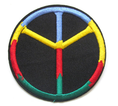 Colourful Peace Symbol Iron On Patch- Embroidered Rainbow Sign Patches Badge - HanDan Patches