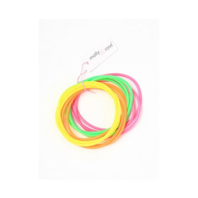 12 Neon Gummy Bangles Shag Bands 80's Gummies Bracelets Kids Party Bag Wristband - HanDan Patches