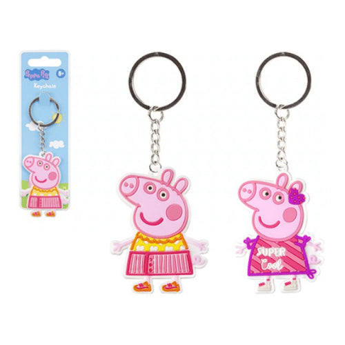 Set Of 2 Officially Licensed Peppa Pig Keyrings- TV Kids Keychain Party Bag Stocking Gift