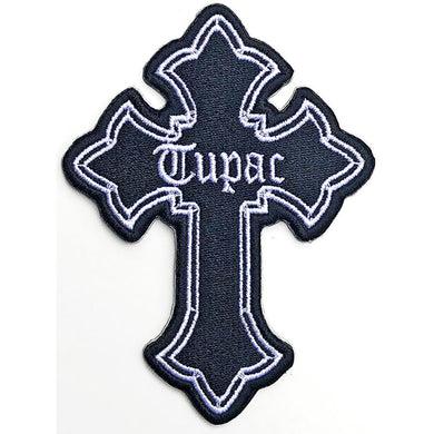 Officially Licensed Tupac 2Pac Cross Iron On Patch- Music Rap Embroidered Patches