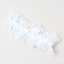 Load image into Gallery viewer, Ladies Off White Pearl Garter- Wedding Bridal Bridesmaid Ribbon Womens Underwear - HanDan Patches
