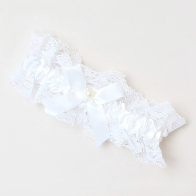 Ladies Off White Pearl Garter- Wedding Bridal Bridesmaid Ribbon Womens Underwear - HanDan Patches