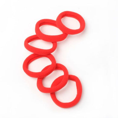 6 Pack Of Soft Jersey Red Hair Elastic Bobbles- Hairband Girls Boys Ponios - HanDan Patches