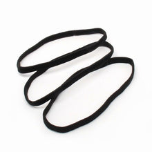 Load image into Gallery viewer, 3 Pack Of Long Black Hair Elastic Bandeaux Hairbands- Girls Boys Alice Ties - HanDan Patches
