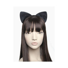 Load image into Gallery viewer, Black Fancy Dress Cat Ears- Alice Band Hair Accessory Halloween Headband - HanDan Patches
