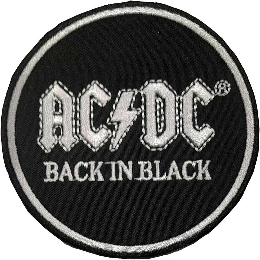 Officially Licensed ACDC Back In Black Iron On Patch- Music Band Patches