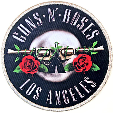 Officially Licensed Guns N Roses Silver LA Logo Iron On Patch