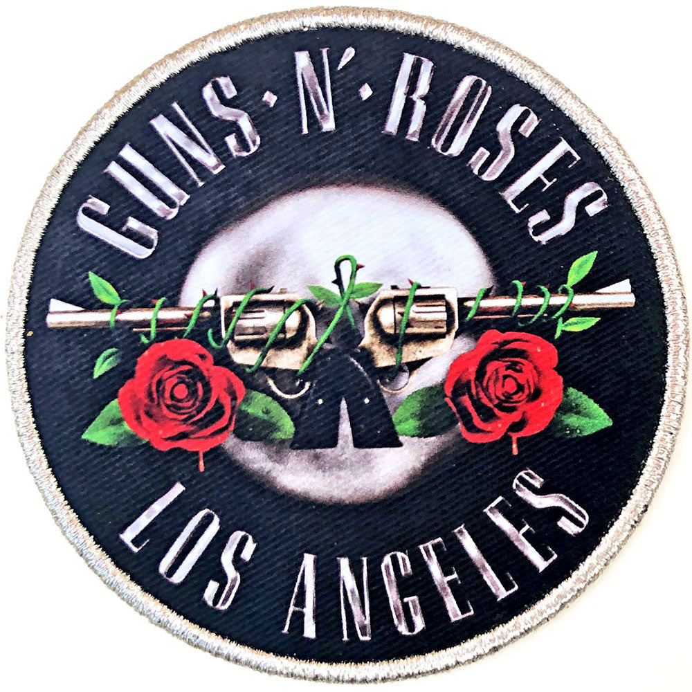 Officially Licensed Guns N Roses Silver LA Logo Iron On Patch