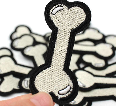 Bone Iron On Patch- Cute Dog Skeleton Applique Crafts Badge Patches HD216 - HanDan Patches