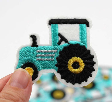 Green Tractor Iron On Patch- Cute Kids Vehicle Applique Crafts Badge HD155 - HanDan Patches