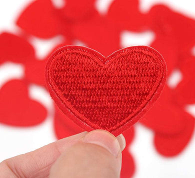 Mini Red Heart Iron On Patch- Love Embroidered Applique Badge Patches HD226 - HanDan Patches