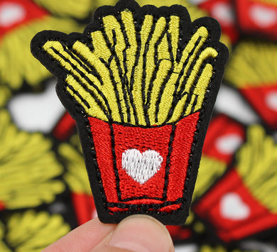 French Fries Iron On Patch- Food Embroidered Applique Badge Sew Crafts - HanDan Patches