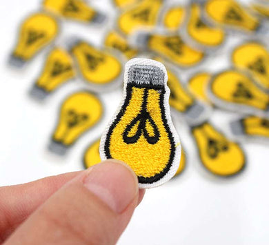 Mini Light Bulb Iron On Patch- Cute Yellow Applique Crafts Badge Patches HD198 - HanDan Patches