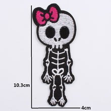 Load image into Gallery viewer, Mr &amp; Mrs Skeleton 2 Set Iron On Patches- Embroidered Appliques Skull Badge Crafts HD167 - HanDan Patches
