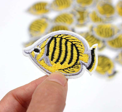 Yellow Fish Iron On Patch- Under Water Sea Applique Crafts Badge Patches HD204 - HanDan Patches