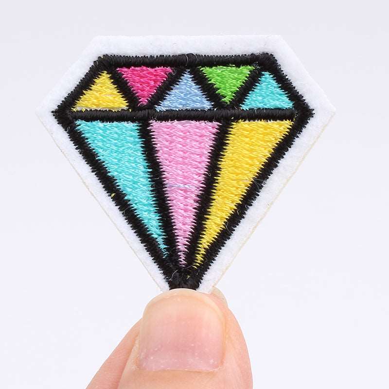 Mini Multi Coloured Diamond Iron On Patch- Cute Applique Crafts Badge HD154 - HanDan Patches