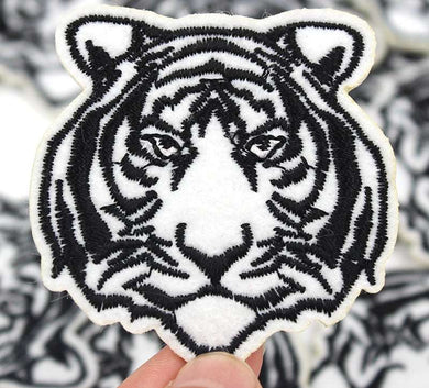 White Tiger Face Iron On Patch- Cute Animal Applique Crafts Badge Patches HD194 - HanDan Patches