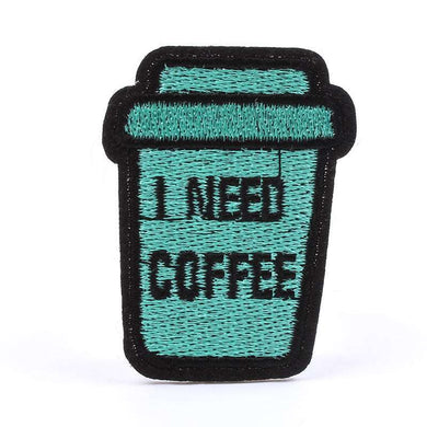 I Need Coffee Iron On Patch- Funny Novelty Applique Crafts Badge Patches HD138 - HanDan Patches