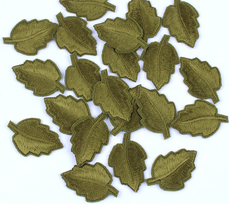 Mini Green Leaf Iron On Patch- Nature Flower Plant Applique Crafts Badge