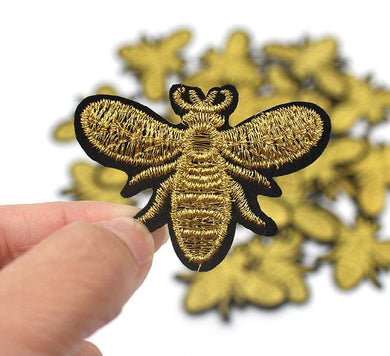 Bee Wasp Iron On Patch- Animal Gold Nature Insect Applique Crafts Badge HD122 - HanDan Patches