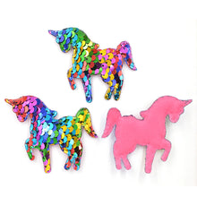 Load image into Gallery viewer, Sequin Unicorn Padded Sew On Patch- Rainbow Embellishment Embroidered Crafts - HanDan Patches
