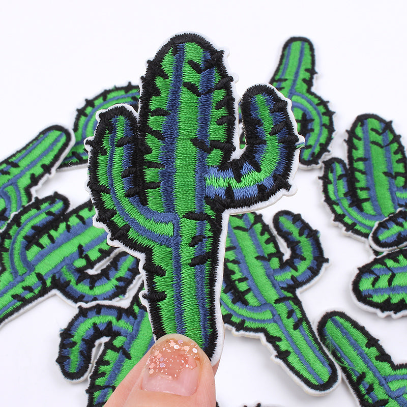 Green Cactus Iron On Patch- Cute Desert Plant Applique Crafts Badge HD149 - HanDan Patches