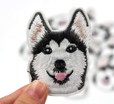 Husky Dog Iron On Patch- Pet Animal Novelty Funny Puppy Applique Badge- HD103 - HanDan Patches