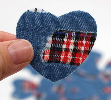 Denim Heart Iron On Patch- Jeans Repair Applique Crafts Badge Patches HD206 - HanDan Patches