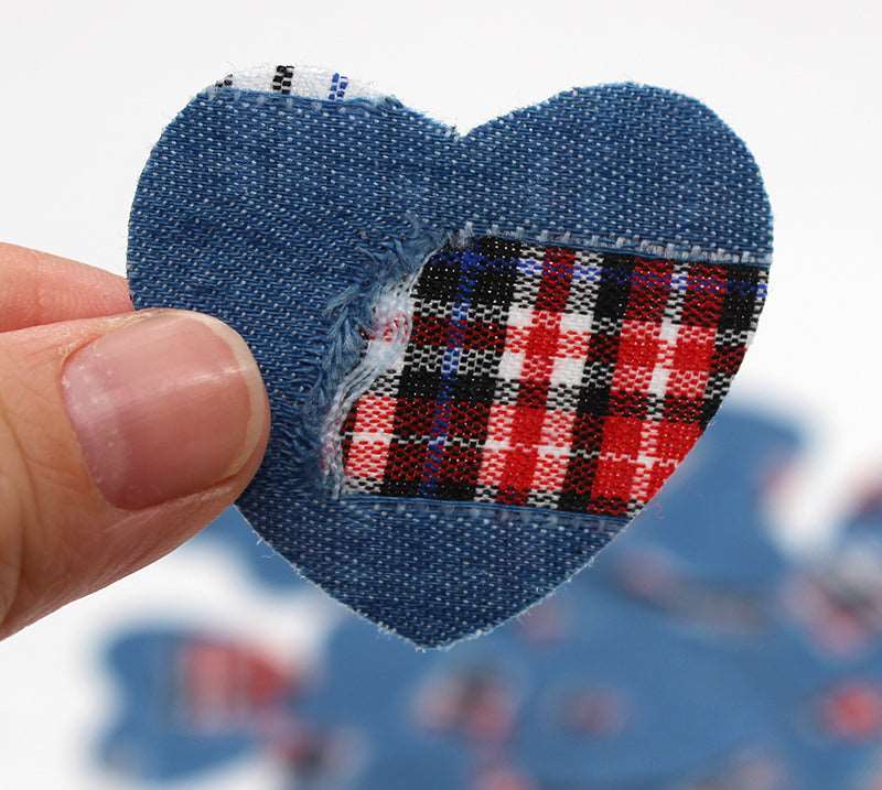 Denim Heart Iron On Patch- Jeans Repair Applique Crafts Badge Patches HD206 - HanDan Patches