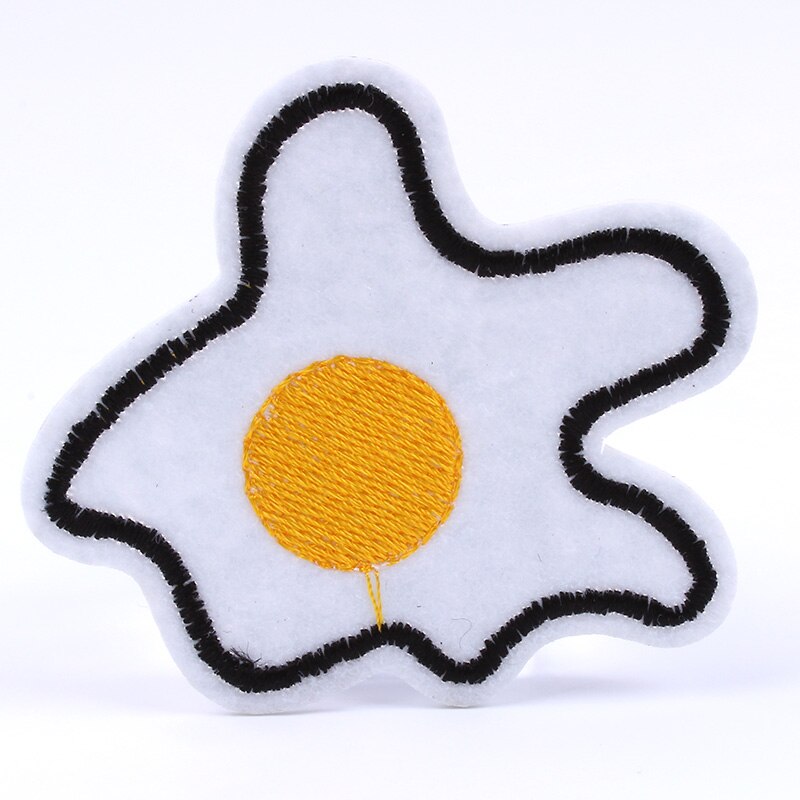 Fried Egg Iron On Patch- Cool Farm Food Embroidered Badge Patches