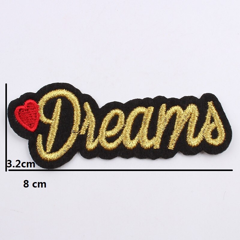 Dreams Love Heart Sign Iron On Patch- Cute Applique Crafts Badge Patches HD201 - HanDan Patches