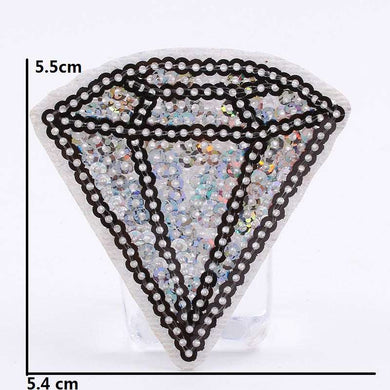 Sequin Diamond Iron On Patch- Cute Shape Applique Crafts Badge Patches HD196 - HanDan Patches