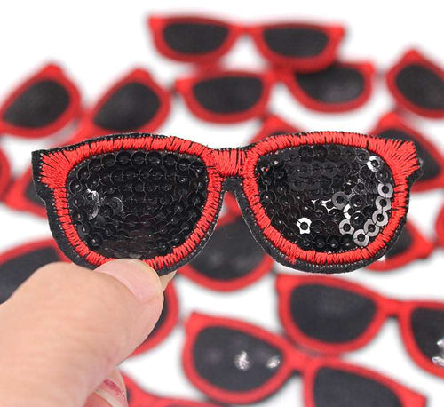 Sequin Sunglasses Iron On Patch- Fashion Applique Crafts Badge Patches HD137 - HanDan Patches