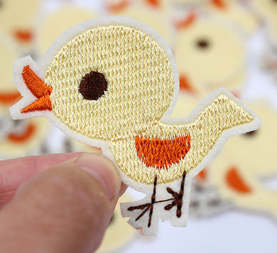 Baby Duck Iron On Embroidered Patch- Animal Nature Chick Yellow Duck Applique Crafts Badge - HanDan Patches