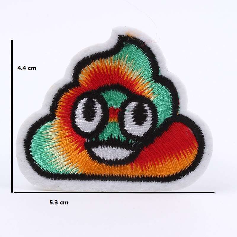 Rainbow Poop Emoji On Patch- Funny novelty Applique Crafts Badge Patches HD255 - HanDan Patches