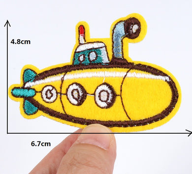Yellow Submarine Iron On Patch- Beatles Boat Applique Crafts Badge Patches - HanDan Patches