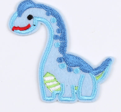 Blue Dinosaur Iron On Patch- Jurassic Embroidered Applique Badge Patches HD230 - HanDan Patches