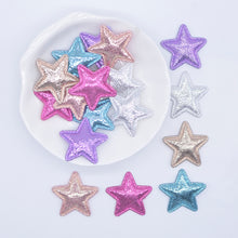 Load image into Gallery viewer, 100x Mini Stars Padded Sew On Patches- Glitter Rainbow Embroidered Patch Embellishment Crafts - HanDan Patches
