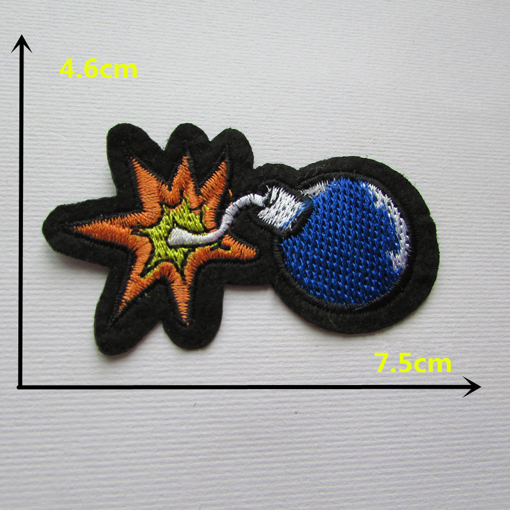 Cartoon Bomb Iron On Patch- Funny Applique Patches Embroidered Badge Sew