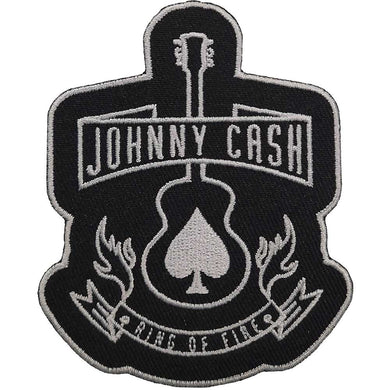 Officially Licensed Johnny Cash Ring Of Fire Iron On Patch Music Rock Embroidered Patches